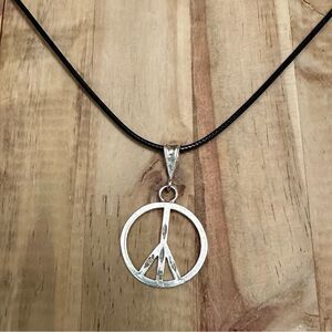 Stainless Steel Peace Pendant Necklace